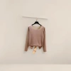Pink warm long-sleeved top, a thin knitted base layer for women in spring and autumn Application Scenario